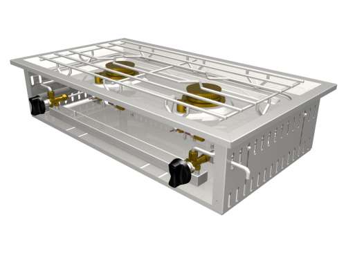 Menu System 2er Gaskochfeld längsseitig bedienbar