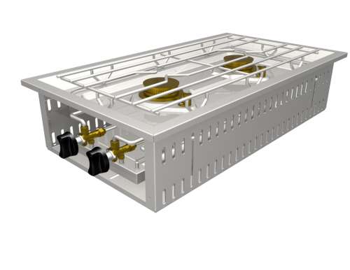 Menu System 2er Gaskochfeld schmalseitig bedienbar